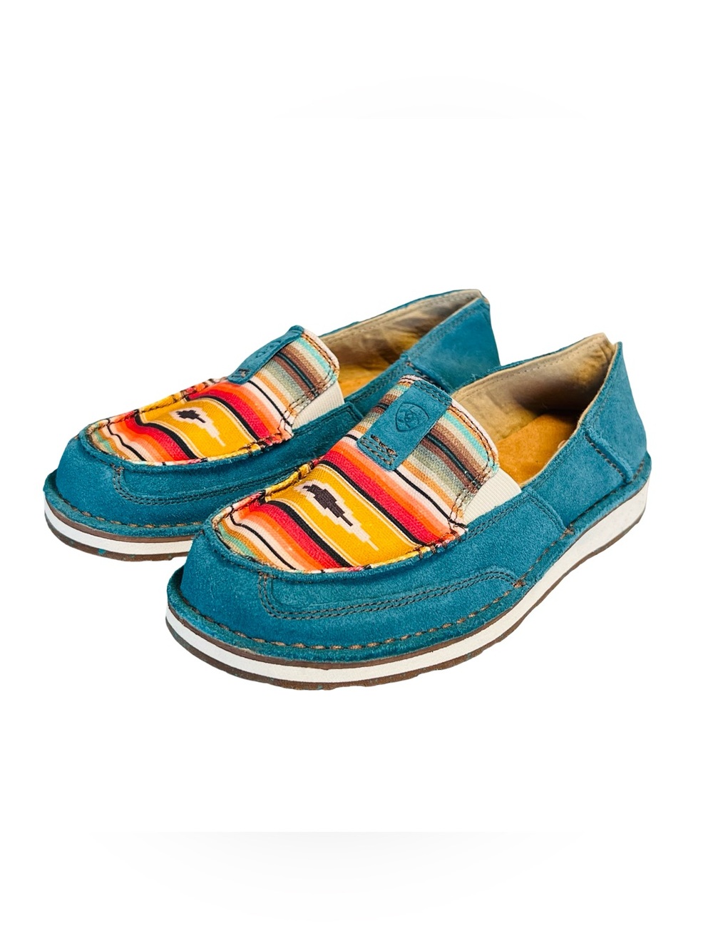 Ariat Women’s Sz 9 NWOT Teal Flats Suede Serape Cruiser 10044530 Slip On - Picture 2 of 11